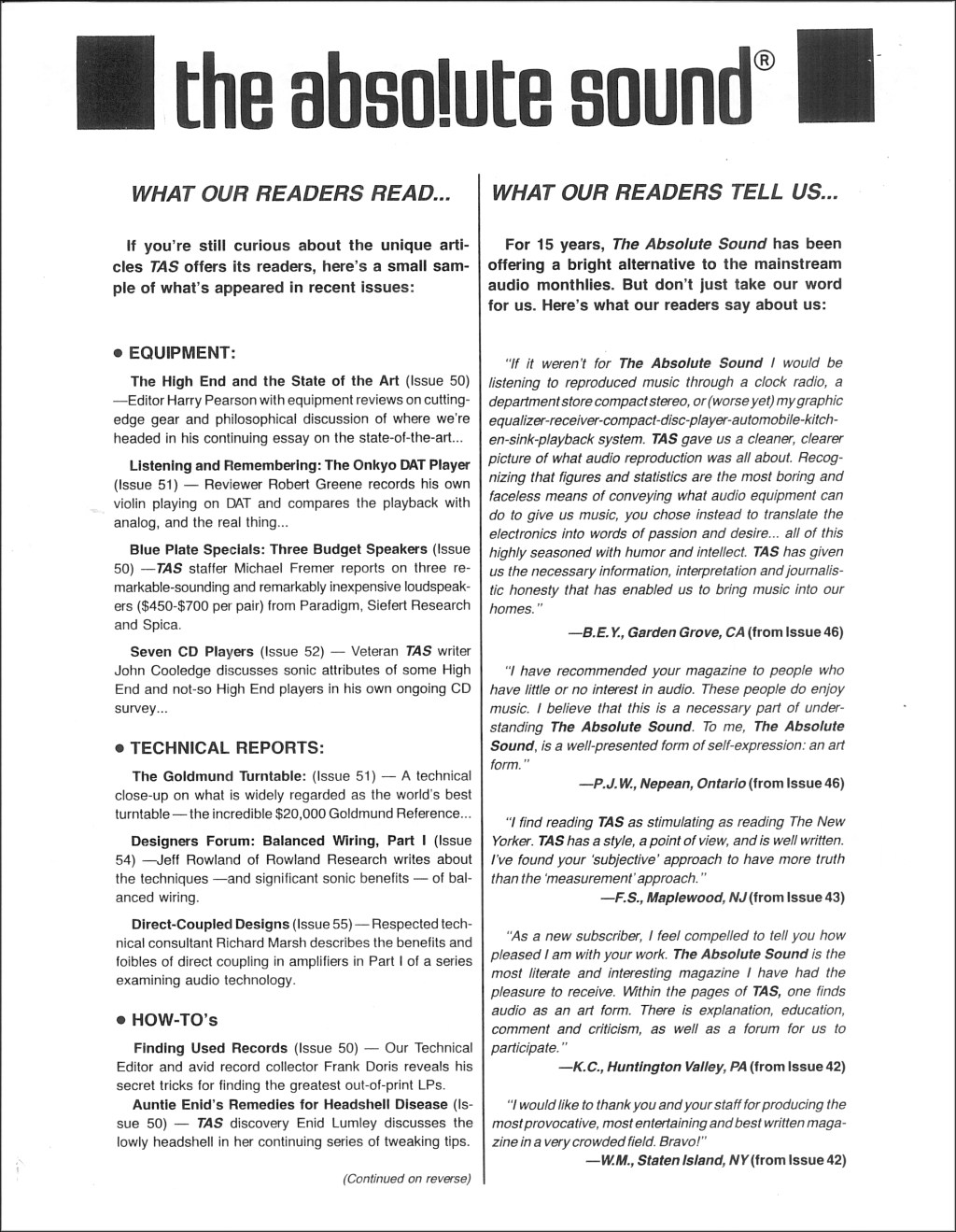 TASdirectMailLet_whatReadersSay-Border-2000x200